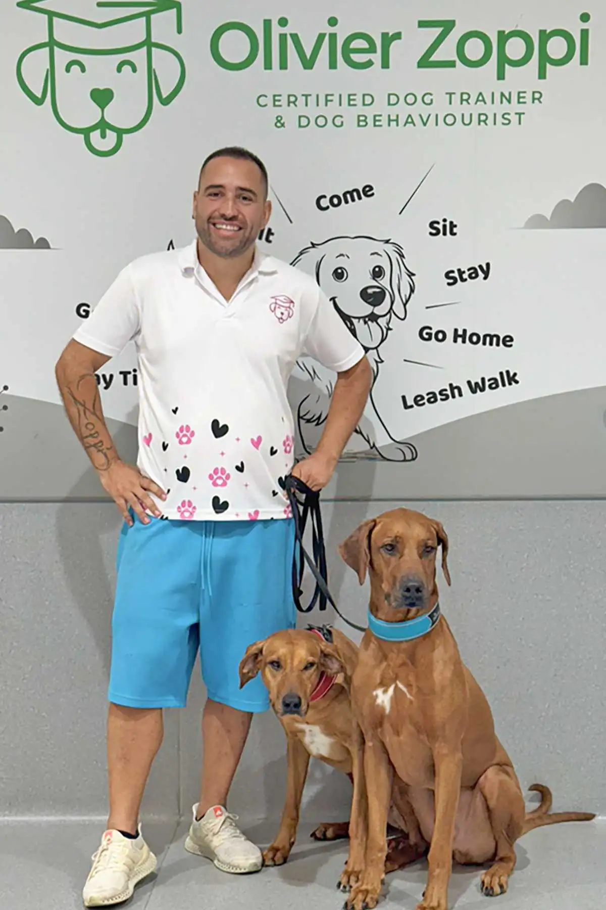 Olivier Zoppi with a dog